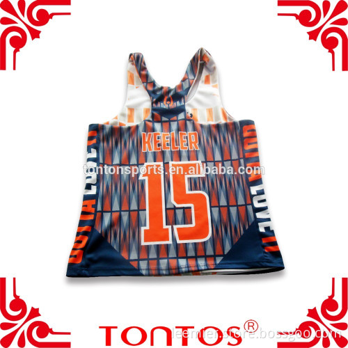 2016 Fashion design custom made Sublimation reversible lacrosse shirt